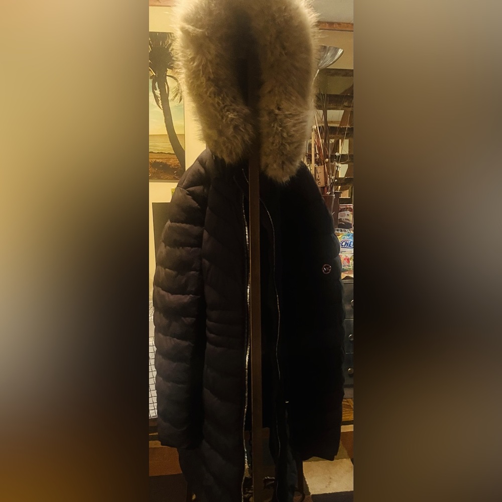 Women’s large black long down Michael Kors jacket